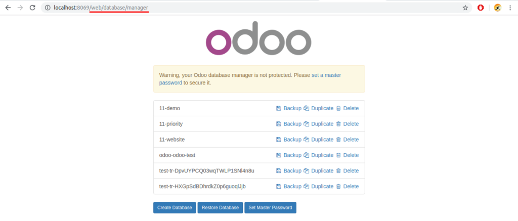 odoo数据库管理界面